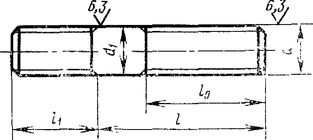 Шпильки с ввинчиваемым концом длиной 2d ГОСТ 22038-76